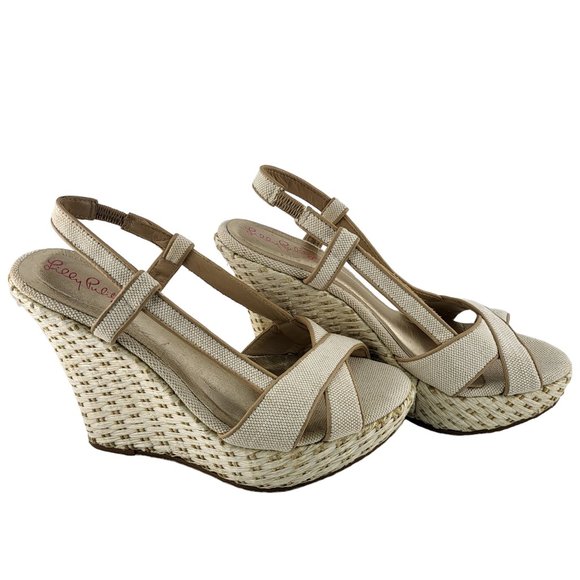 Lilly Pulitzer Ashley Canvas Wedge Sandal - US 7.5 - Picture 10 of 12
